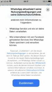 Neue WhatsApp Nutzungsbedingungen